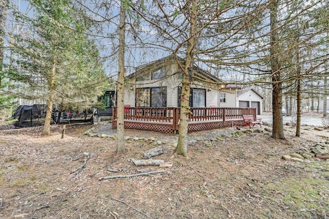 view of yard featuring a deck