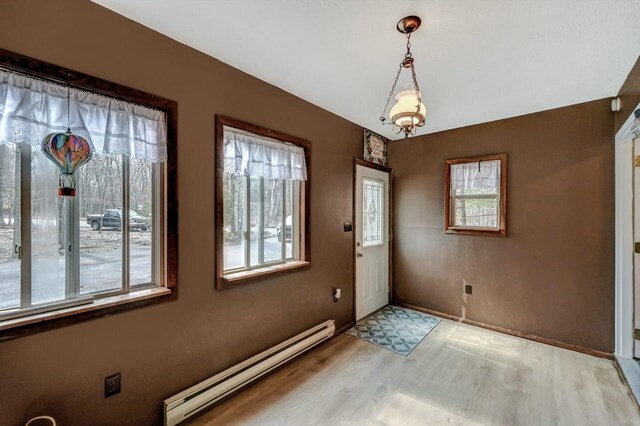 916 Old Stage Rd, Albrightsville, PA 18210 - entryway with baseboard heating and light wood-style flooring