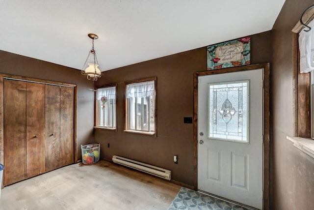 916 Old Stage Rd, Albrightsville, PA 18210 - foyer entrance with baseboard heating and plenty of natural light