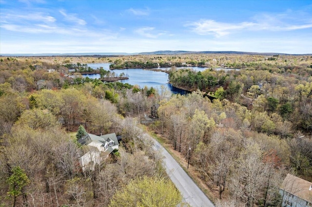 348 Mountain Top Lake Rd, Long Pond, PA 18334 - aerial view of a nearby body of water and a heavily wooded area