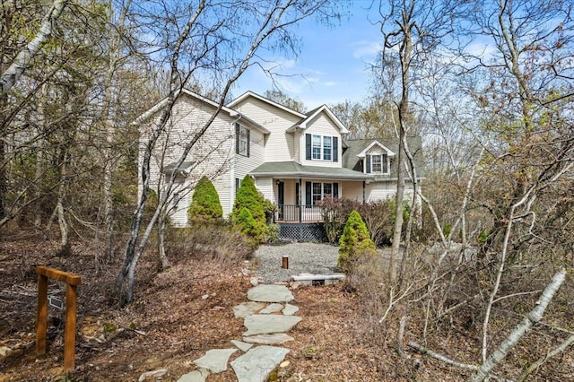 348 Mountain Top Lake Rd, Long Pond, PA 18334 - traditional-style house featuring covered porch