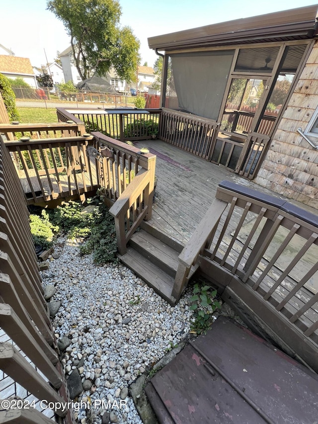 deck featuring fence