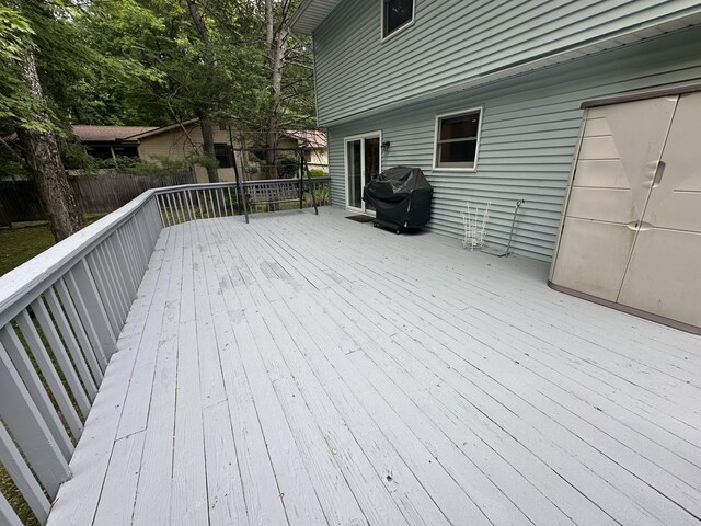110 Alwen Ave, East Stroudsburg, PA 18301 - wooden deck featuring a grill and a fenced backyard