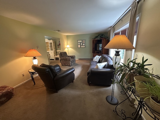 110 Alwen Ave, East Stroudsburg, PA 18301 - living room featuring carpet flooring and a baseboard radiator