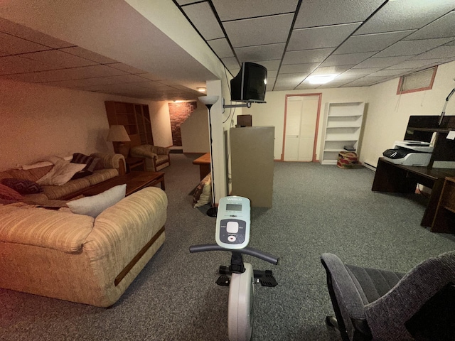 110 Alwen Ave, East Stroudsburg, PA 18301 - finished basement featuring carpet flooring and a paneled ceiling
