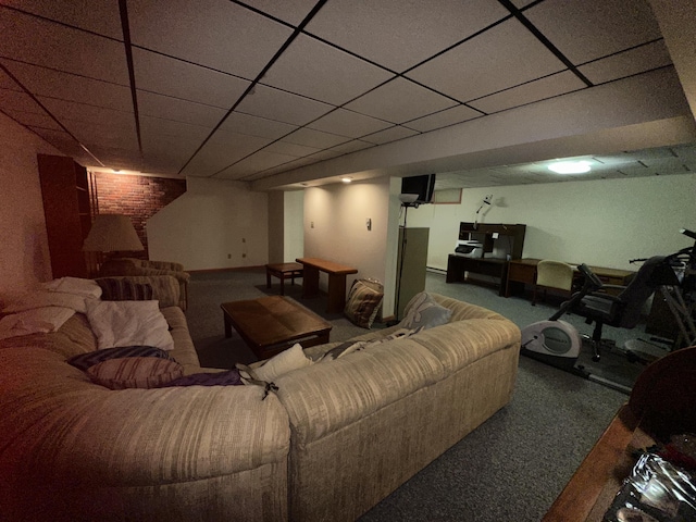110 Alwen Ave, East Stroudsburg, PA 18301 - living room with carpet flooring and a paneled ceiling