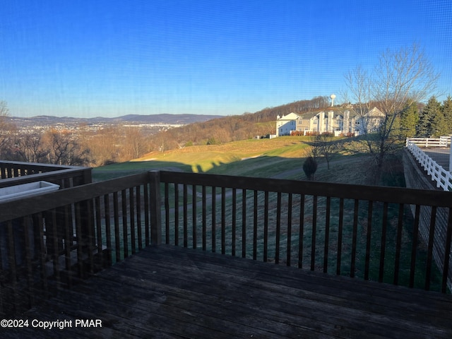 127 Bethpage Ter, Easton, PA 18042 - deck with a lawn and a mountain view