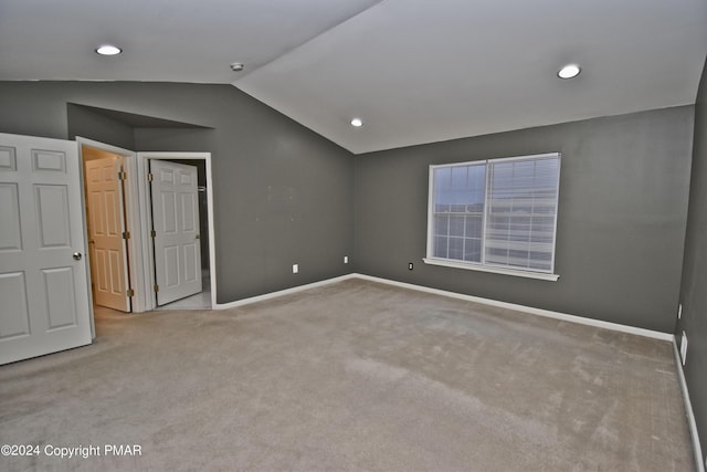 127 Bethpage Ter, Easton, PA 18042 - unfurnished bedroom featuring vaulted ceiling, carpet, and recessed lighting