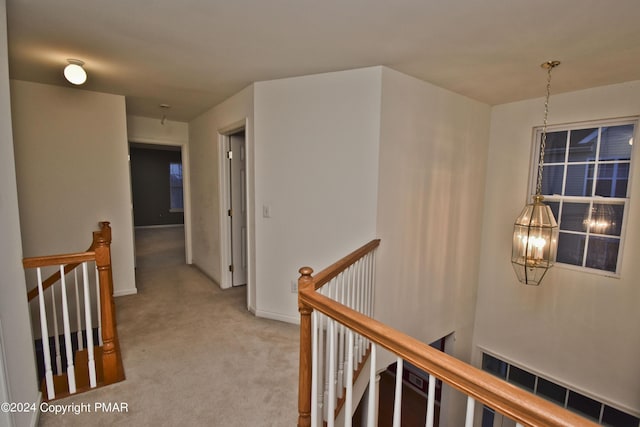 127 Bethpage Ter, Easton, PA 18042 - hall featuring an upstairs landing and light colored carpet
