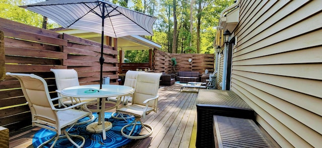 149 Oak, Cresco, PA 18326 - wooden deck with outdoor dining area