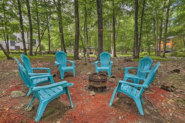 348 Fernwood Dr, East Stroudsburg, PA 18301 - view of yard featuring an outdoor fire pit