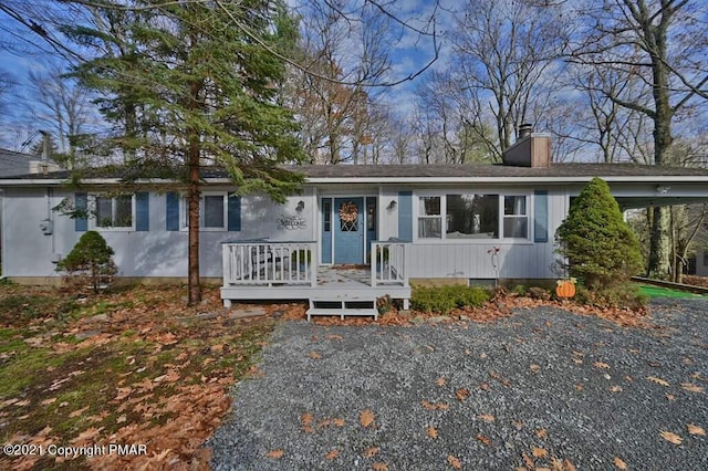 36 Maplewood Rd, Lake Harmony, PA 18624 - ranch-style house with a chimney and crawl space