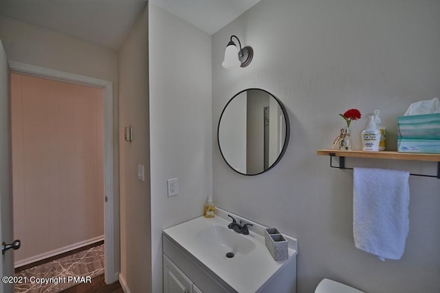 36 Maplewood Rd, Lake Harmony, PA 18624 - bathroom with vanity, baseboards, and toilet