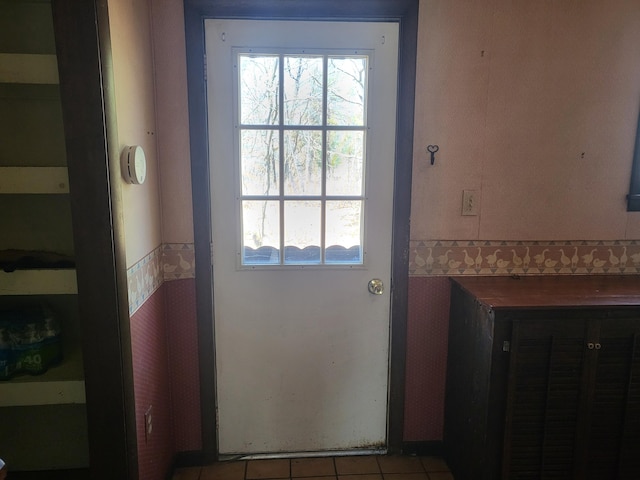 216 Buckhorn Ln, Cresco, PA 18326 - doorway to outside with light tile patterned floors