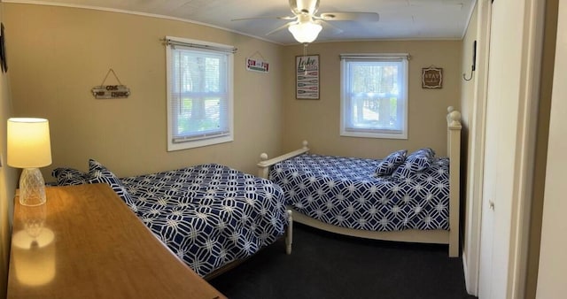 bedroom featuring a ceiling fan