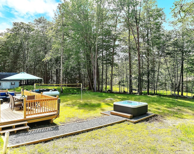 291 White Pine Dr, Pocono Lake, PA 18347 - view of yard with an outdoor hangout area and a deck