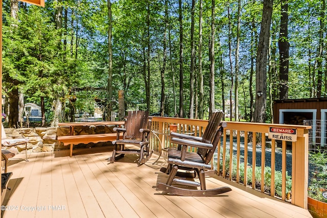 view of wooden terrace