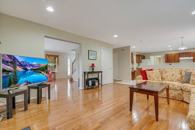 706 Franklin Ct, East Stroudsburg, PA 18302 - living area with light wood-style floors and recessed lighting