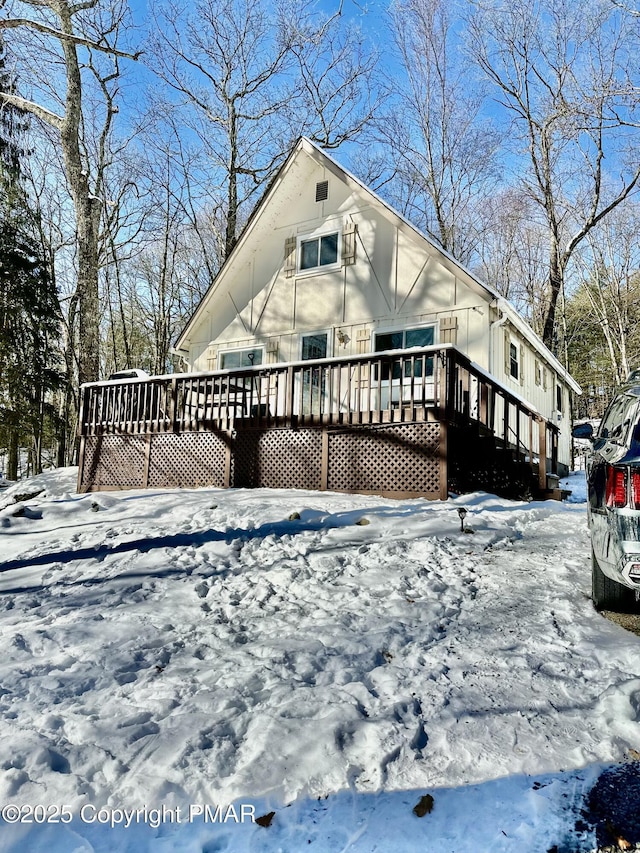 exterior space with a wooden deck