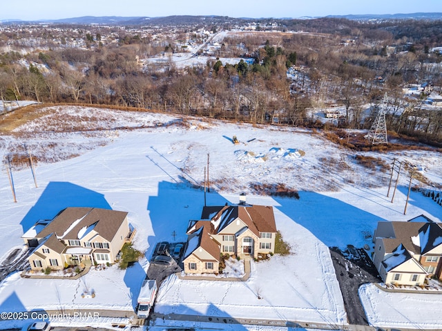 view of snowy aerial view