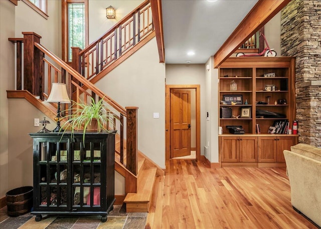 44 Watawga Way W, Gouldsboro, PA 18424 - stairway with wood finished floors and baseboards