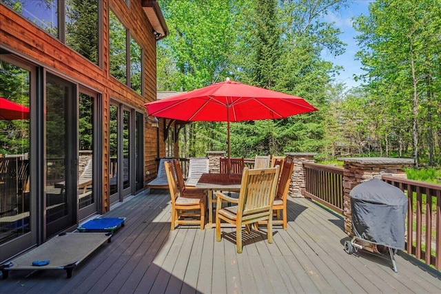 44 Watawga Way W, Gouldsboro, PA 18424 - wooden deck featuring outdoor dining space