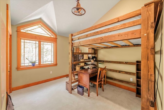 44 Watawga Way W, Gouldsboro, PA 18424 - office area with lofted ceiling, carpet floors, and baseboards