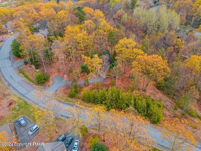 aerial view with a forest view