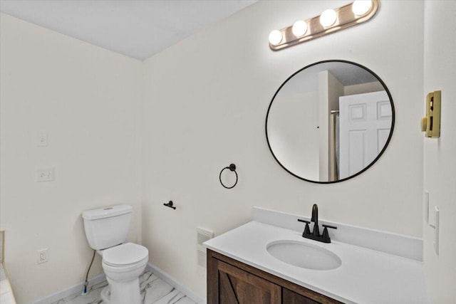 2615 Vista Dr, Blakeslee, PA 18610 - bathroom featuring vanity and marble finish floors
