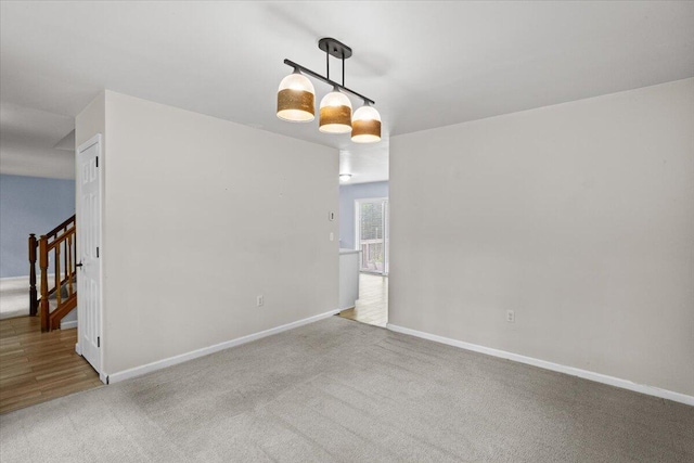 2615 Vista Dr, Blakeslee, PA 18610 - spare room featuring stairs and carpet flooring