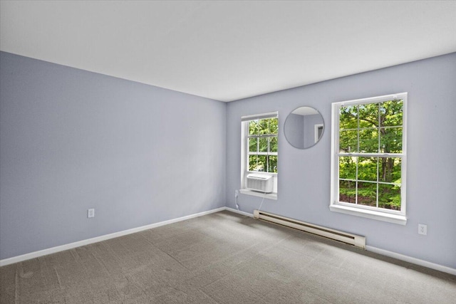 2615 Vista Dr, Blakeslee, PA 18610 - spare room with a baseboard heating unit, carpet floors, and cooling unit