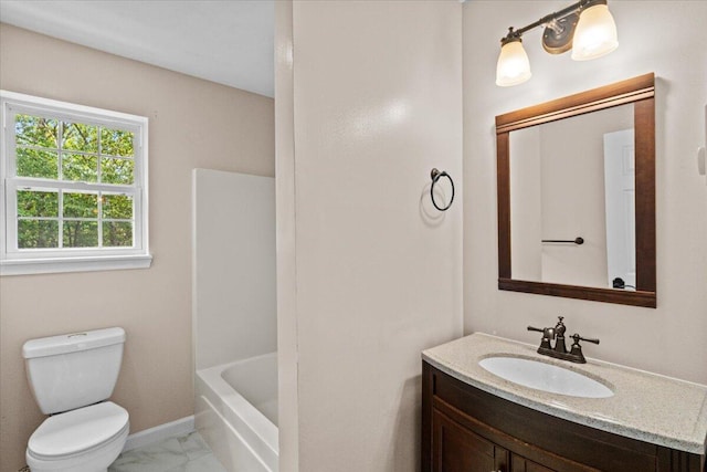 2615 Vista Dr, Blakeslee, PA 18610 - bathroom featuring vanity and marble finish floors