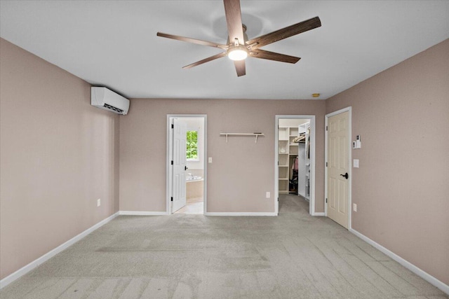 2615 Vista Dr, Blakeslee, PA 18610 - spare room featuring a wall unit AC, a ceiling fan, and carpet