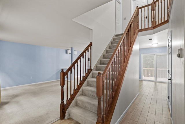 2615 Vista Dr, Blakeslee, PA 18610 - stairway featuring wood finished floors