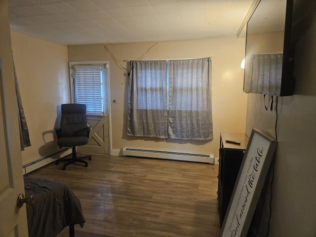 159 Summit Ave, Pocono Summit, PA 18346 - bedroom featuring a baseboard radiator and wood finished floors