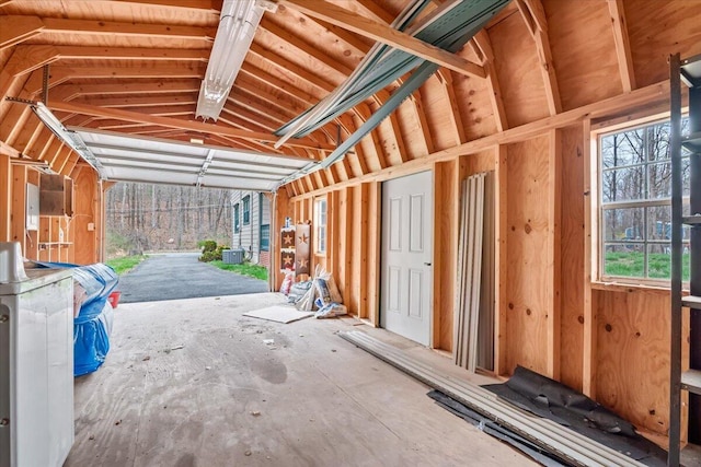 miscellaneous room with vaulted ceiling