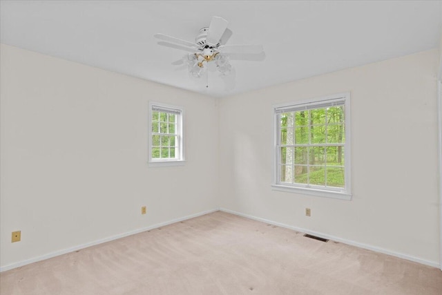 127 Ladderback Ln, Cresco, PA 18326 - empty room with baseboards, light colored carpet, and ceiling fan