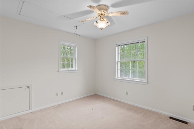 127 Ladderback Ln, Cresco, PA 18326 - empty room featuring healthy amount of natural light, baseboards, light colored carpet, and ceiling fan