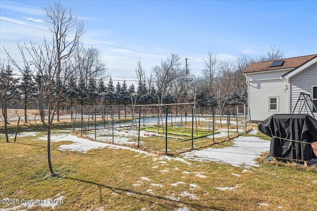 view of yard featuring fence