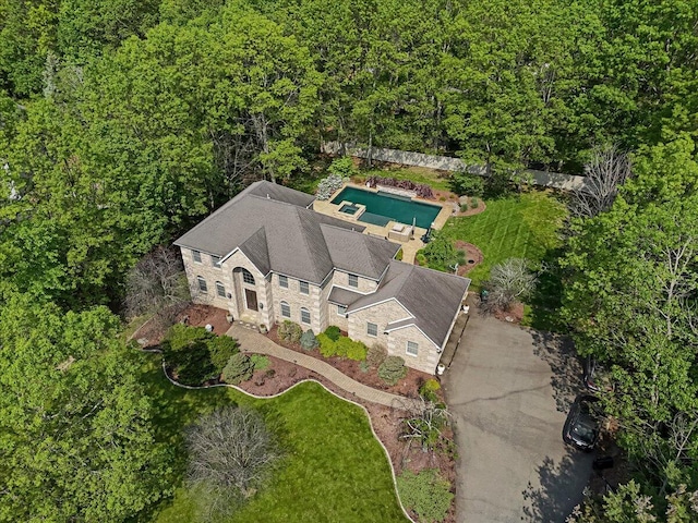 175 Wyndham Dr, Cresco, PA 18326 - aerial view of property and surrounding area with a heavily wooded area