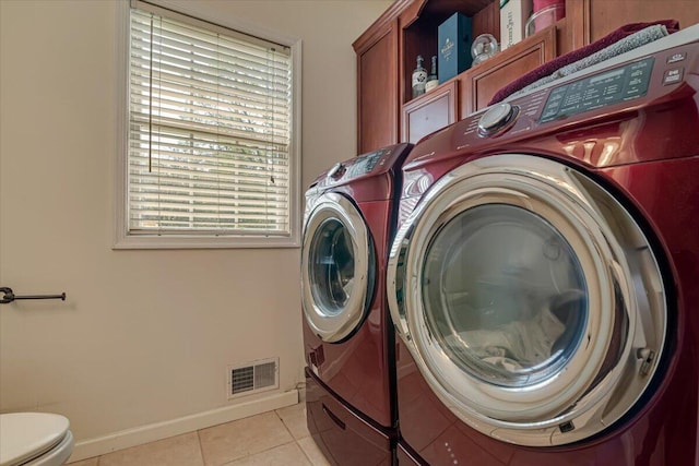 175 Wyndham Dr, Cresco, PA 18326 - laundry room with washing machine and dryer, light tile patterned floors, and baseboards