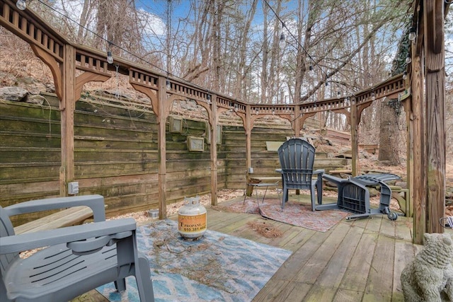 wooden terrace with fence