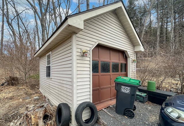 view of garage