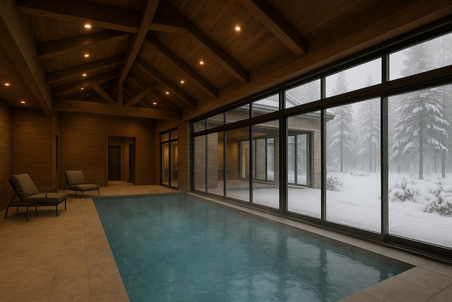 207 Wood St, Lake Harmony, PA 18624 - snow covered pool with an indoor pool