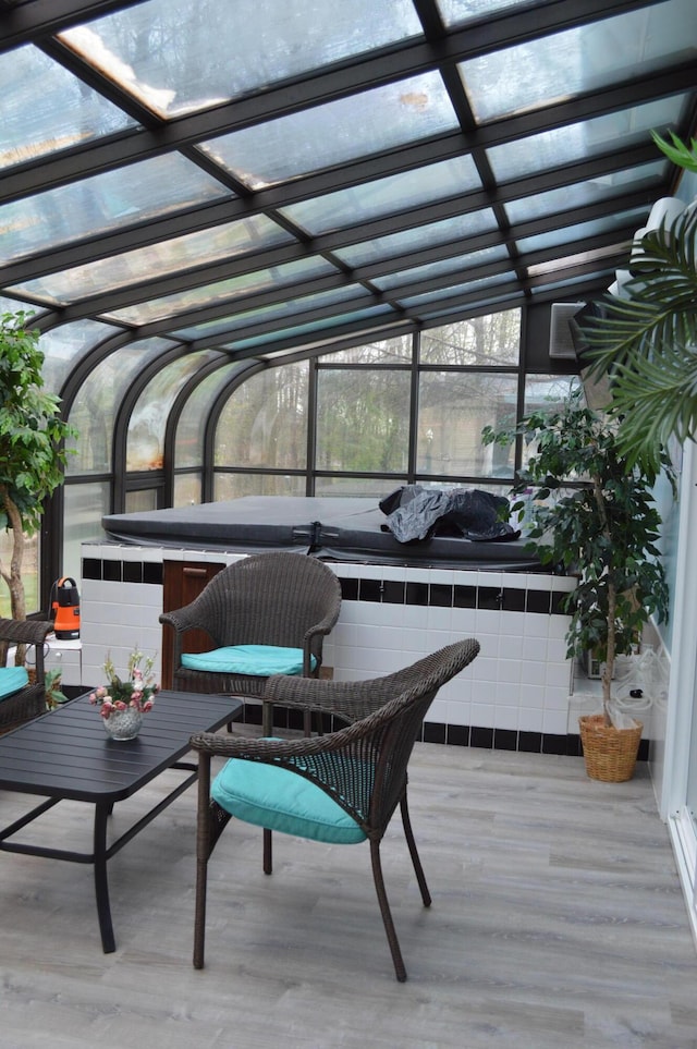 6372 Baltic Ave, Tobyhanna, PA 18466 - sunroom with a jacuzzi and vaulted ceiling