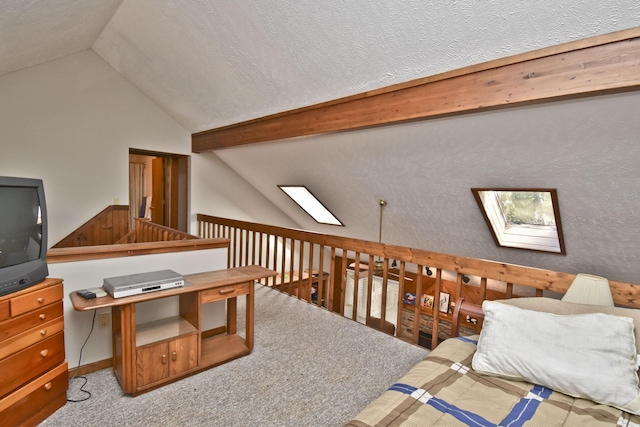 248 Miller Dr, Pocono Pines, PA 18350 - interior space with carpet and vaulted ceiling with skylight