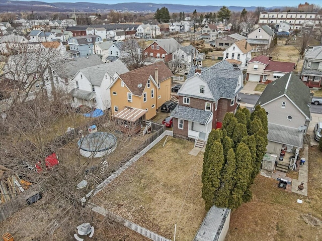 bird's eye view with a residential view