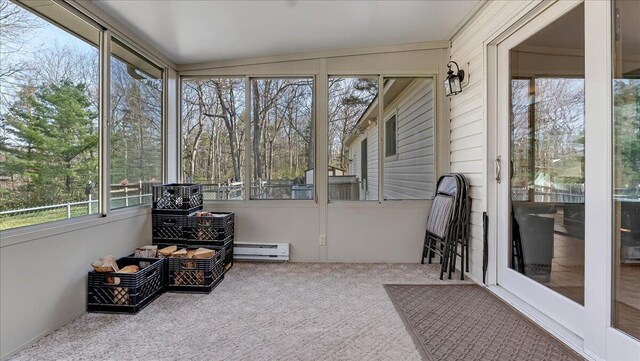 205 Flatbrook Way, Milford, PA 18337 - sunroom featuring a baseboard heating unit