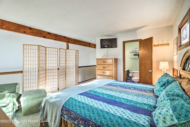 296 Overlook Way, Tannersville, PA 18372 - bedroom with beamed ceiling