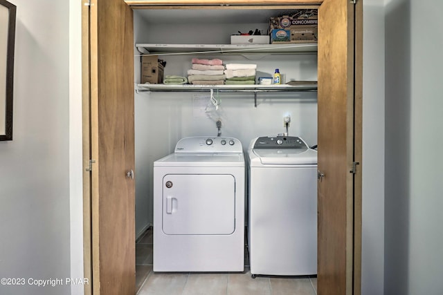 296 Overlook Way, Tannersville, PA 18372 - laundry area with laundry area, light tile patterned flooring, and washer and dryer
